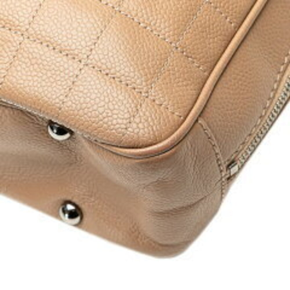 Chanel Chocobar Coco Mark Handbag Beige Tan Leather Caviar Skin - Picture 9 of 10